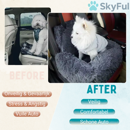 SkyRide™ Autostoel voor Honden – Antislip, Afneembaar & Ultiem Comfort voor Je Huisdier