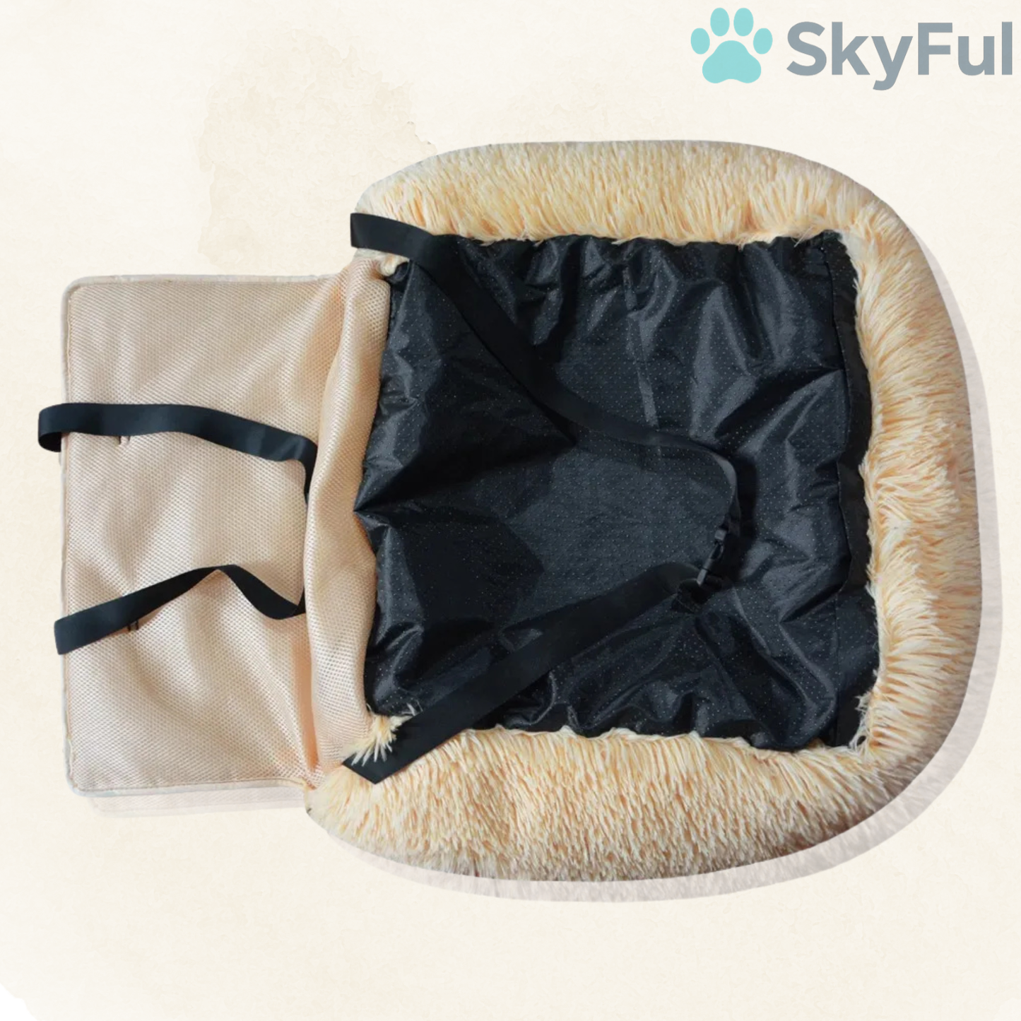 SkyRide™ Autostoel voor Honden – Antislip, Afneembaar & Ultiem Comfort voor Je Huisdier
