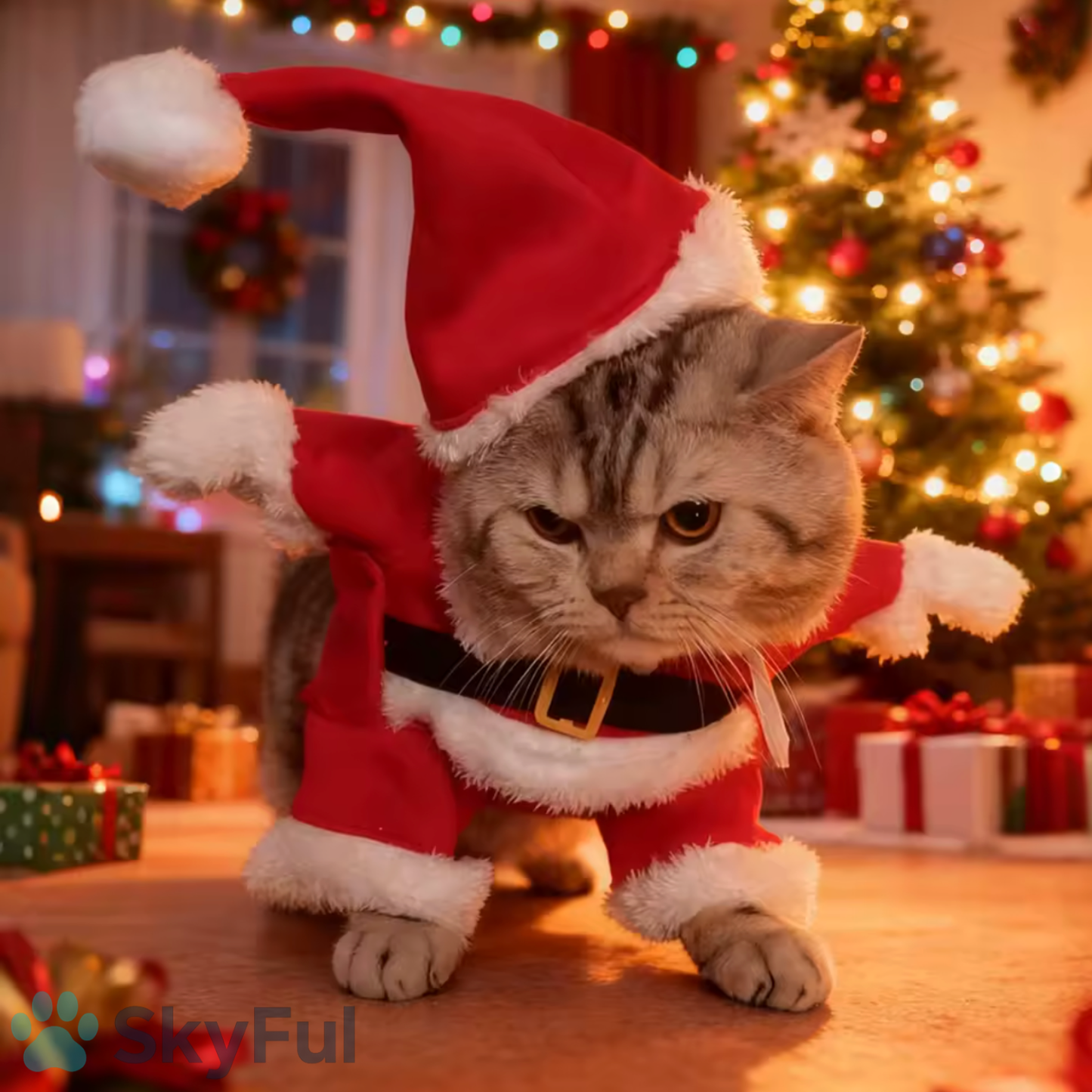 Santa Paws™ - Leuke Kerstman Cosplay Outfit voor Honden & Katten