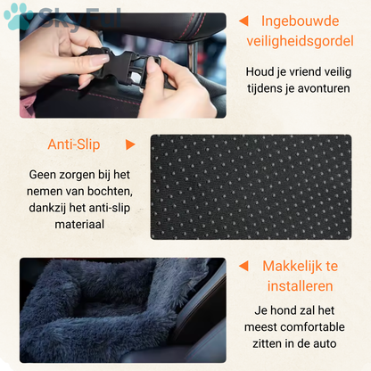 SkyRide™ Autostoel voor Honden – Antislip, Afneembaar & Ultiem Comfort voor Je Huisdier